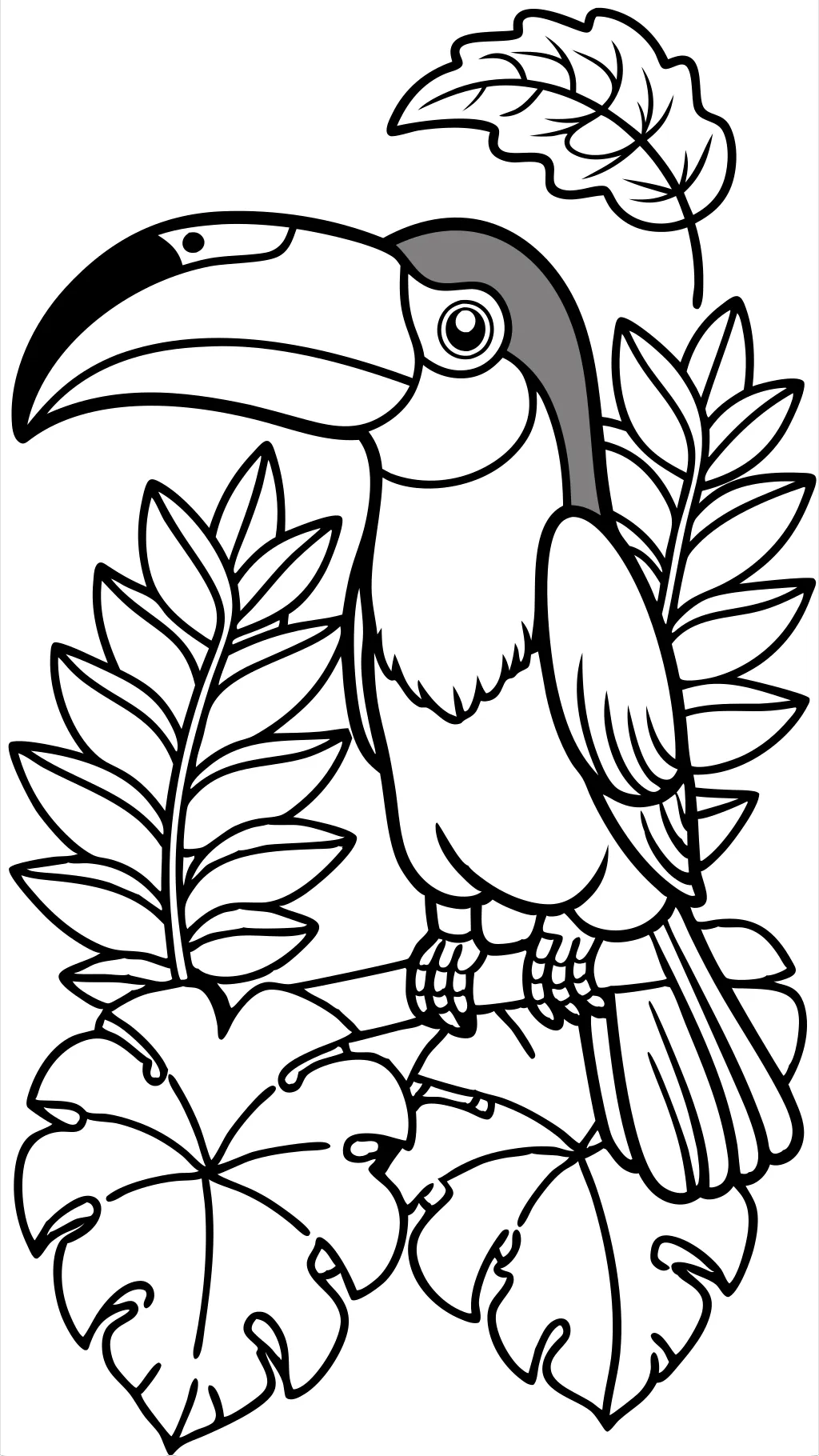 Página para colorear de un toucan